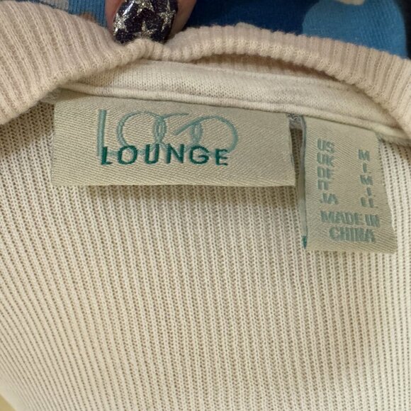 LOGO Lounge Lori Goldstein Tunic Women's M Blouse Floral Back Sides Stretchy - Picture 3 of 4